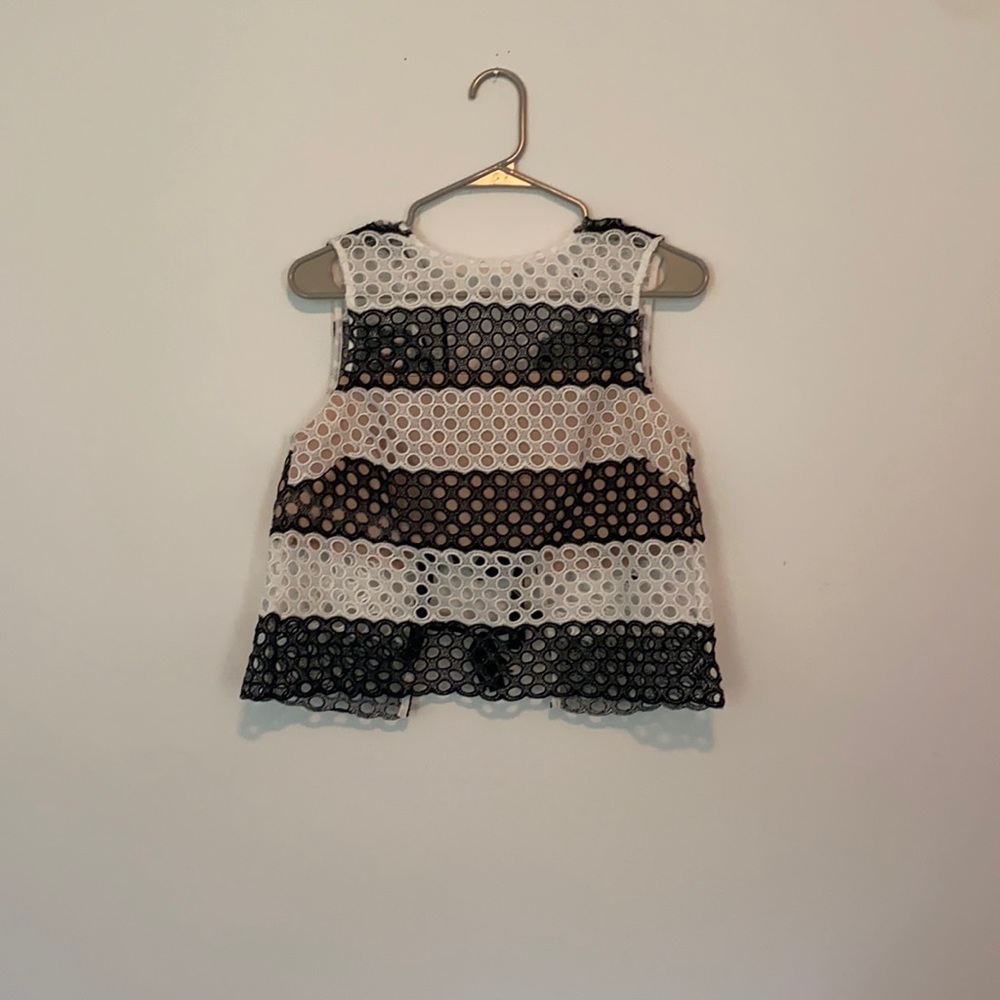 Black and White Tie Back Tank